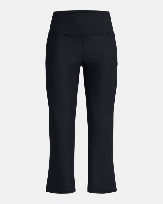 Women's UA Meridian Rib Crop Flare Pants in Black image number 4